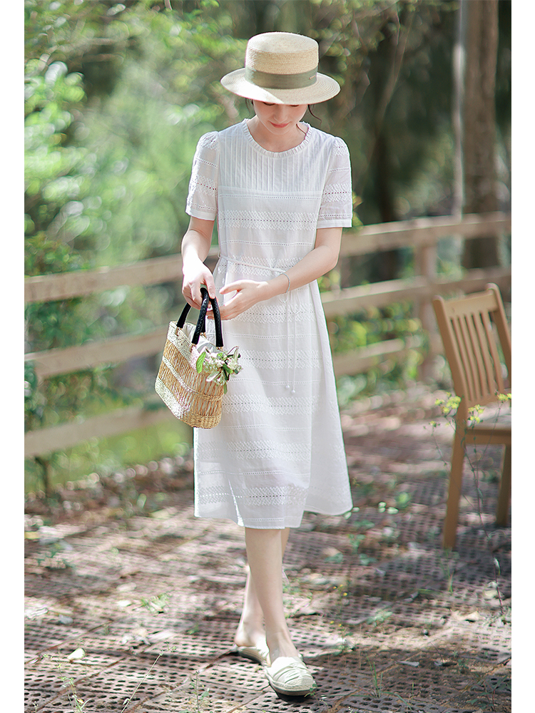 Slim summer white lady elegant dress for women