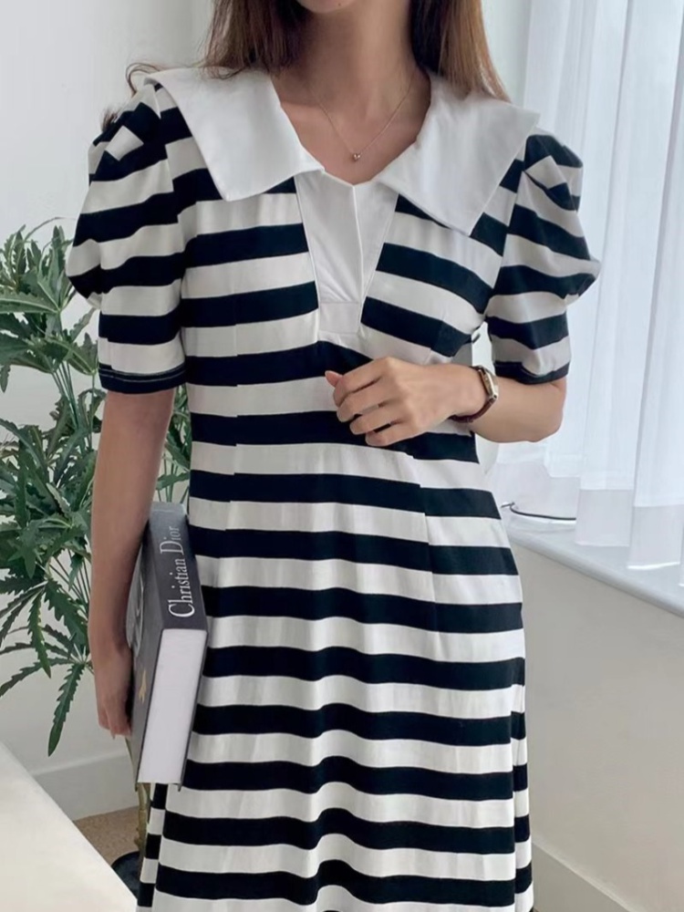 Korean style stripe personality temperament dress