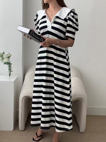 Korean style stripe personality temperament dress