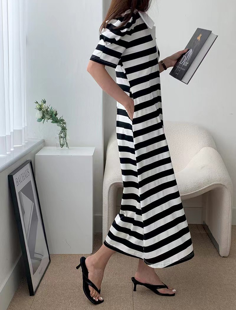 Korean style stripe personality temperament dress