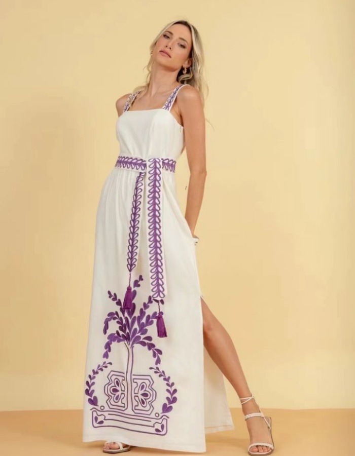 Sling summer split long dress frenum national style dress