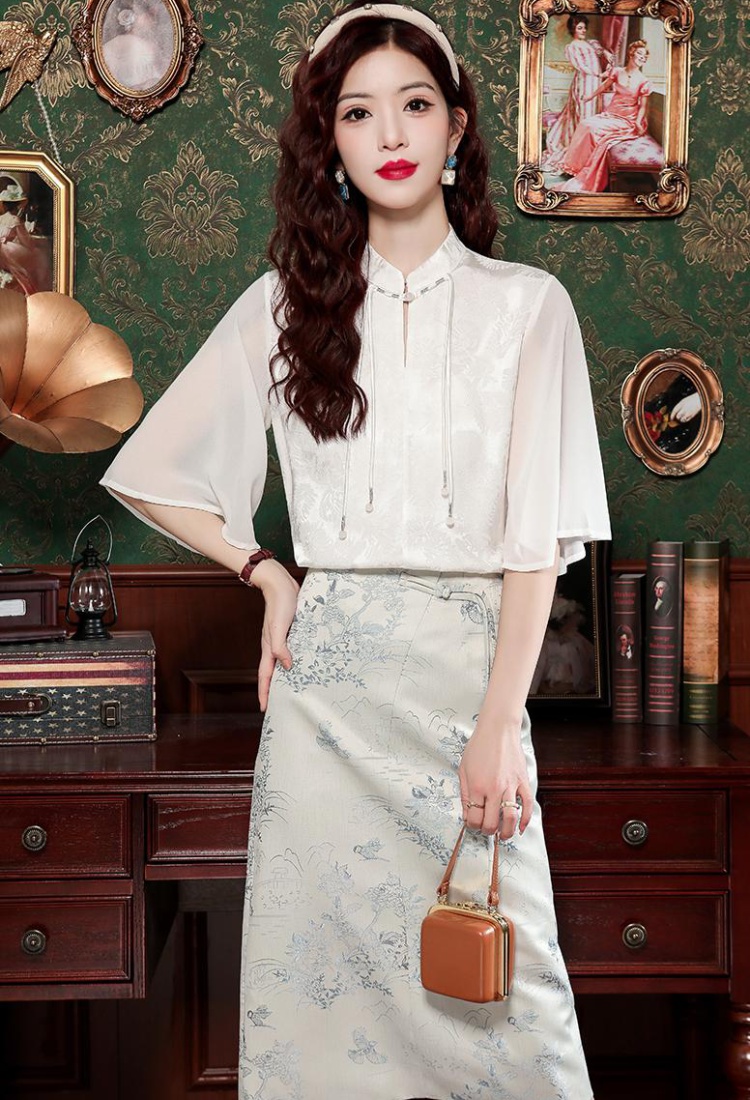 Summer chiffon tops all-match small shirt