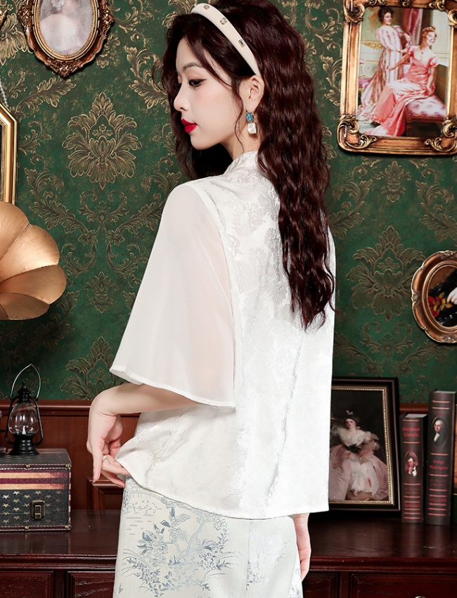 Summer chiffon tops all-match small shirt