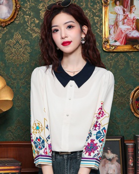 Mixed colors summer tops printing small shirt for women