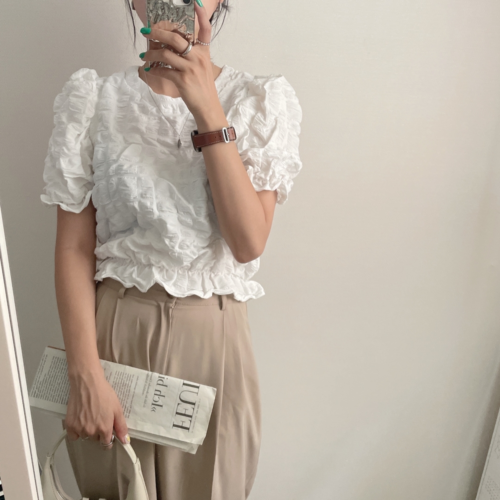 High waist summer short fashion niche folds tops