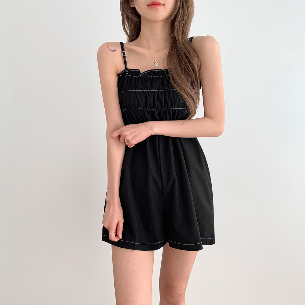 Fashion pinched waist shorts Korean style jumpsuit