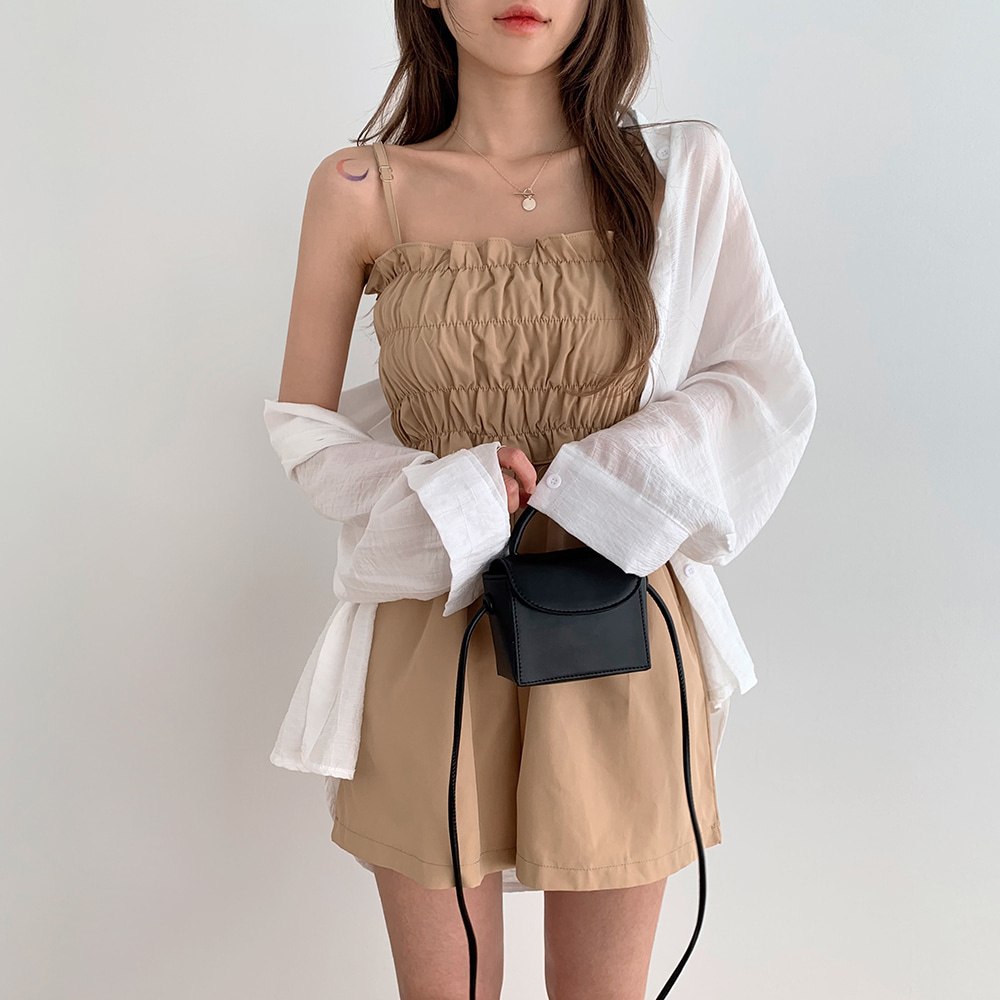 Fashion pinched waist shorts Korean style jumpsuit