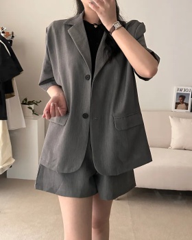 Summer short sleeve shorts Korean style simple coat