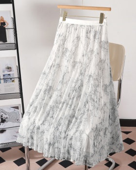 Drape large yard printing skirt gauze big skirt long skirt