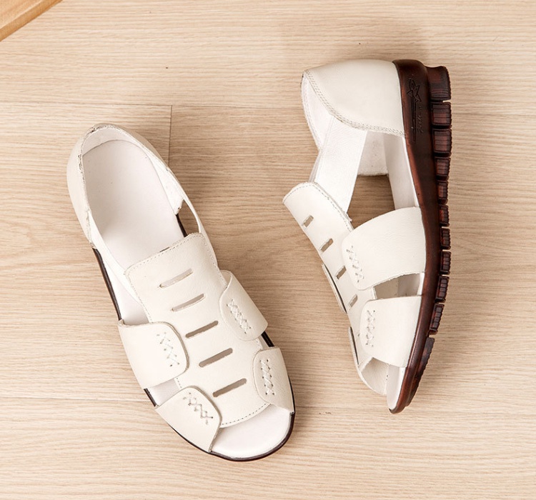 Flat fish mouth shoes summer middle-aged lazy shoes for women