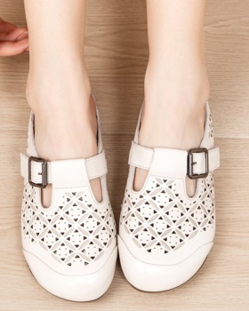 Elderly flat slippers soft soles summer shoes for women