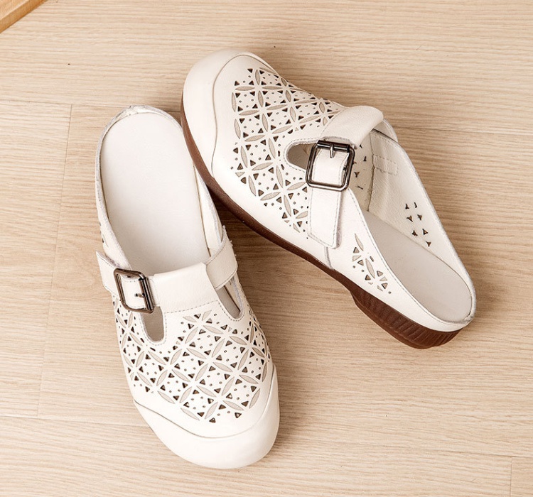 Elderly flat slippers soft soles summer shoes for women