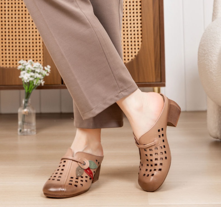 National style high-heeled shoes slippers for women