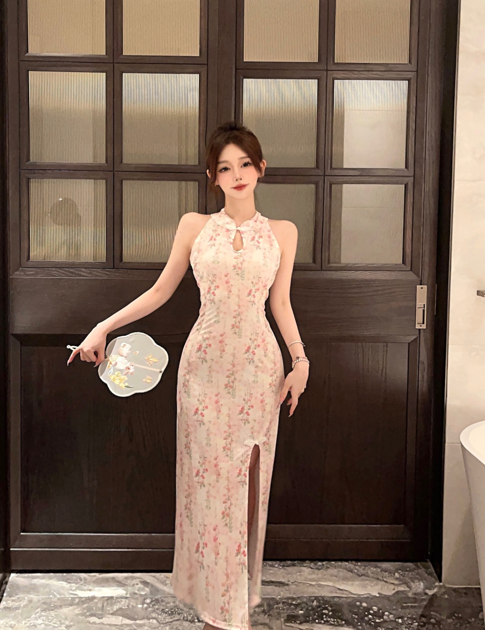 Light stunning dress hollow maiden cheongsam