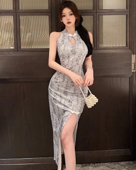 Sleeveless slim dress package hip Chinese style cheongsam for women