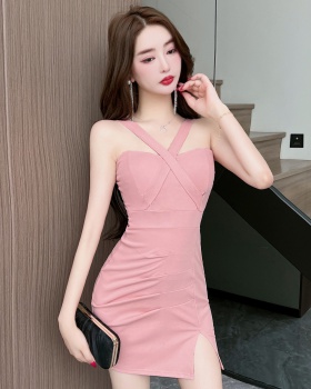 Package hip night show dress overalls strap dress