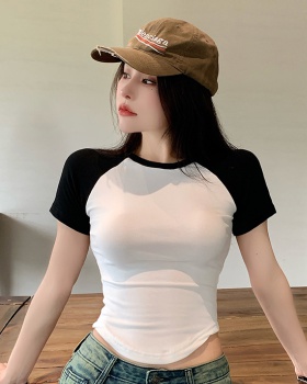 Short sleeve Korean style tops raglan sleeve T-shirt for women