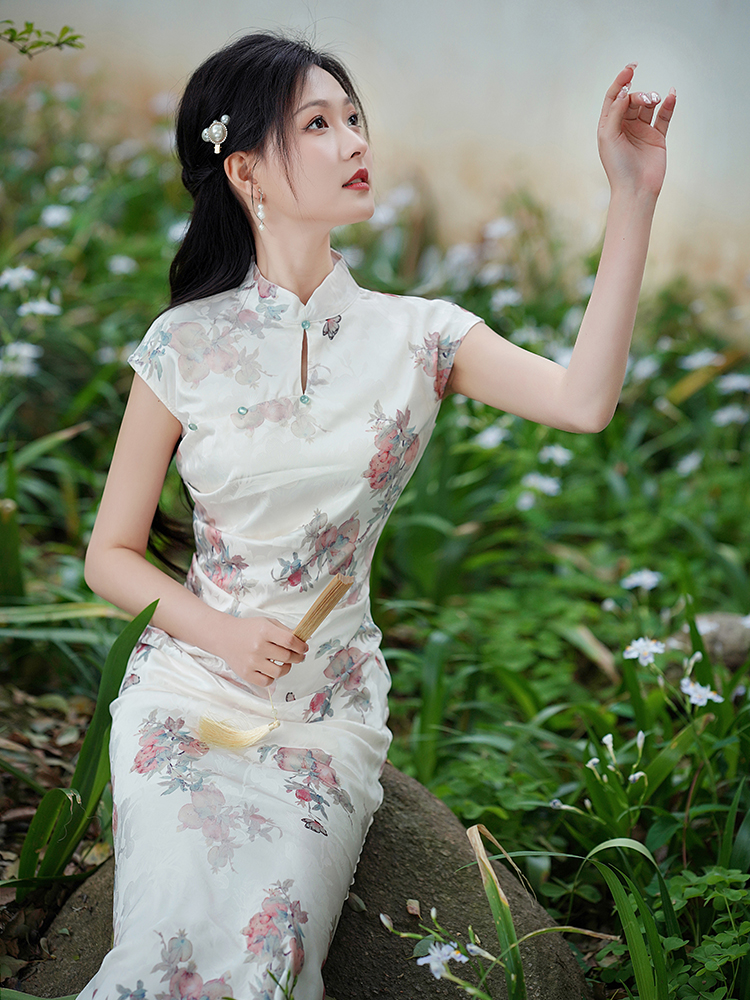 Retro temperament long dress summer cheongsam for women