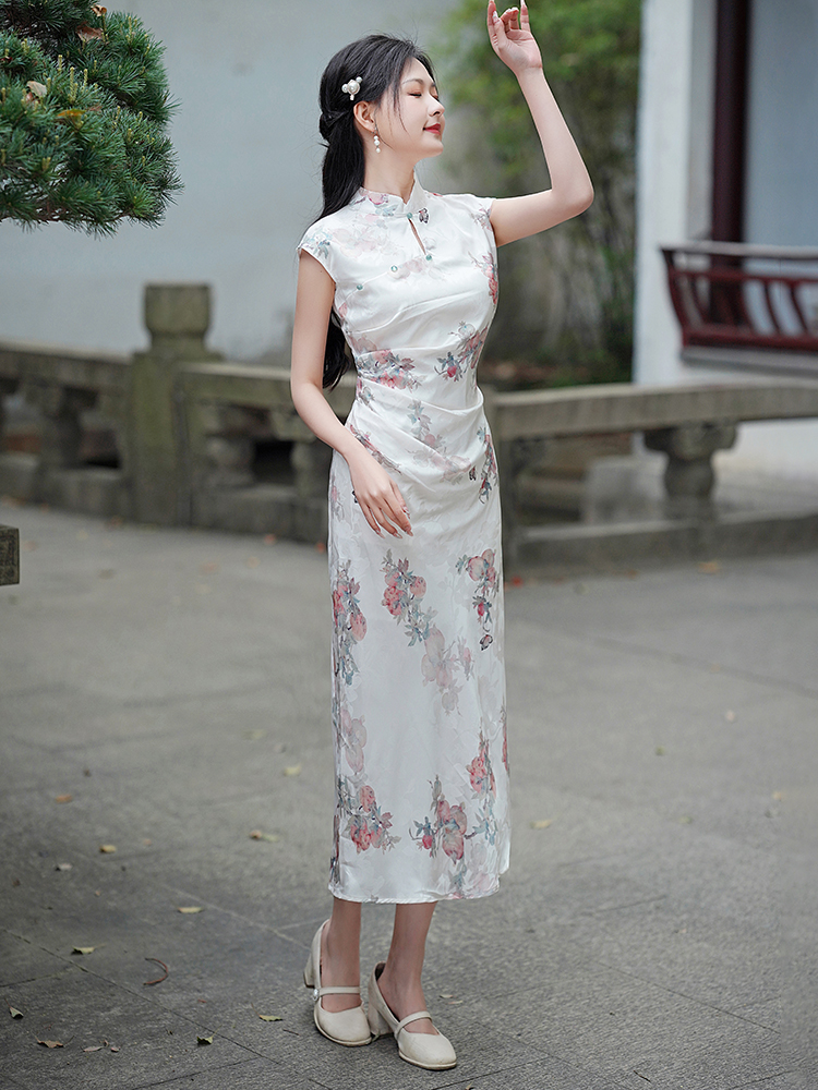 Retro temperament long dress summer cheongsam for women