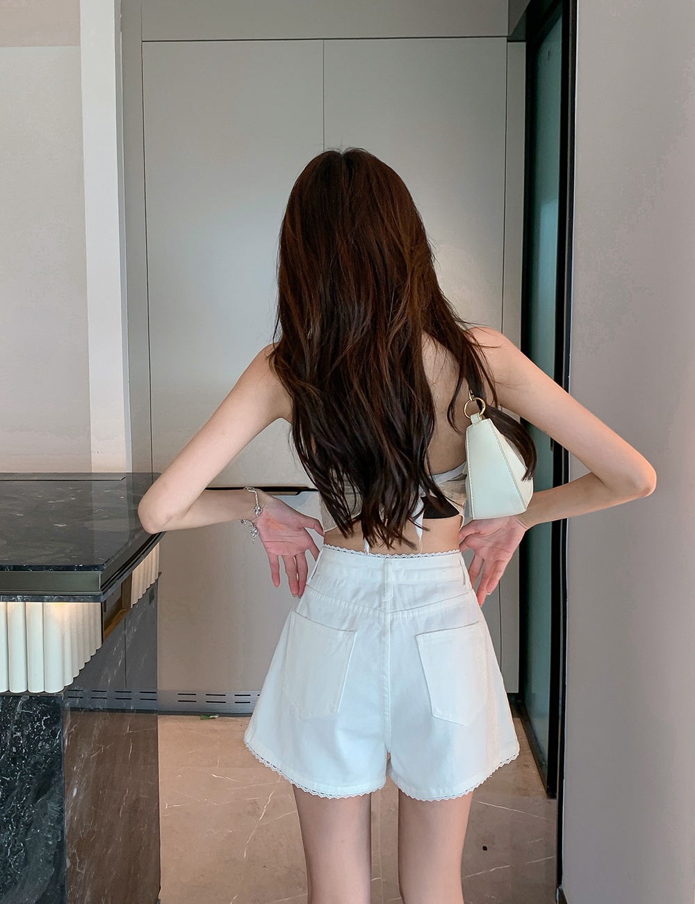 Retro high waist A-line summer Korean style short jeans