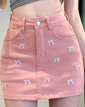 Package hip high waist skirt elasticity bow short skirt