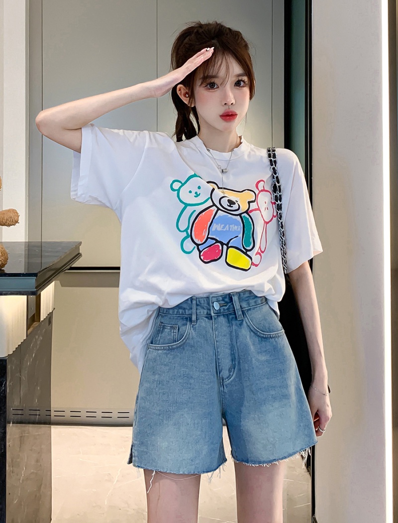 Korean style pattern summer Casual short jeans