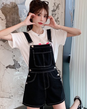 Embroidery strap sling pant summer bow shorts for women