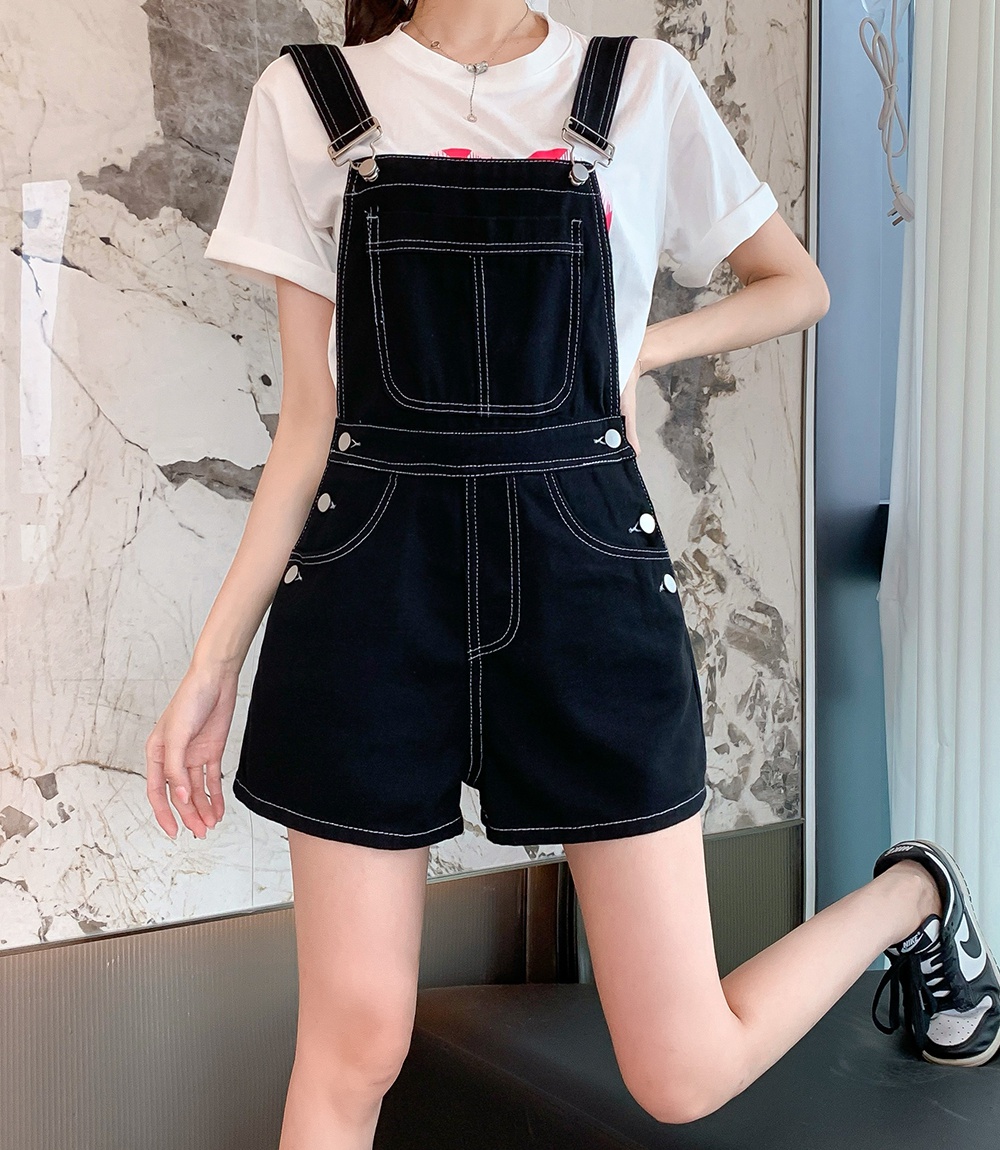 Embroidery strap sling pant summer bow shorts for women