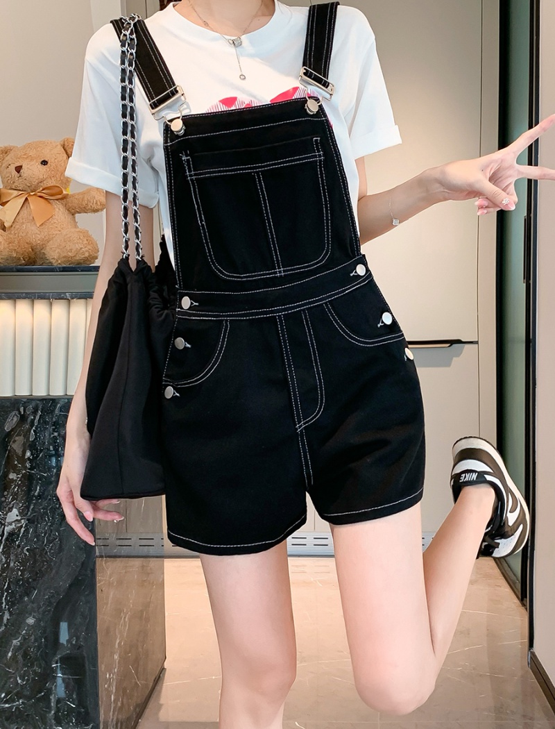 Embroidery strap sling pant summer bow shorts for women