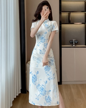 France style long dress Chinese style cheongsam for women