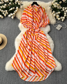 Light stripe long dress summer dress for women