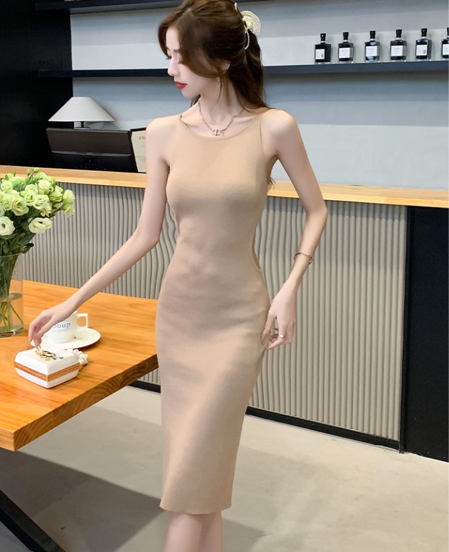 Niche summer dress sexy knitted long dress