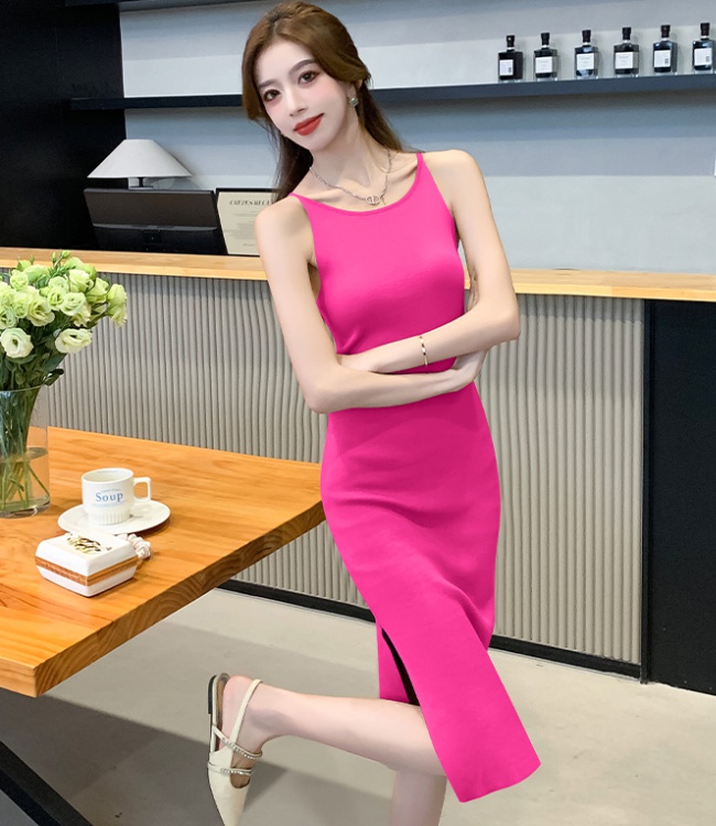 Niche summer dress sexy knitted long dress