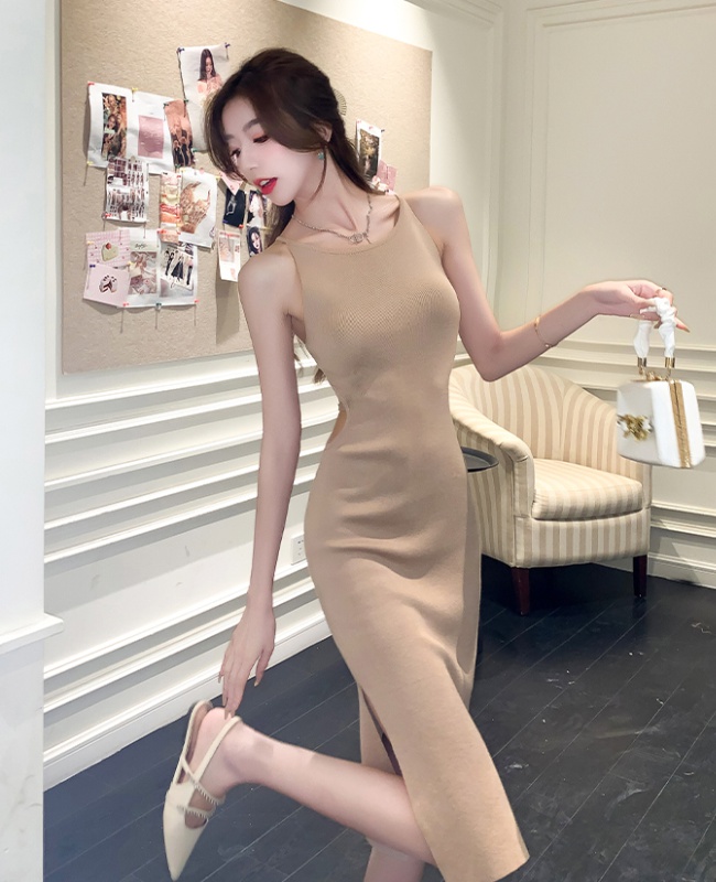 Niche summer dress sexy knitted long dress