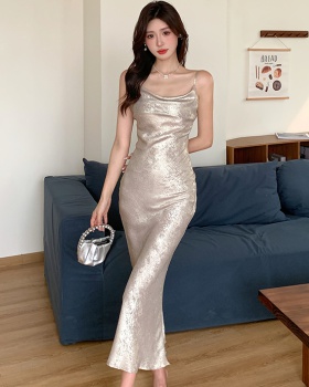 Romantic slim dress mermaid halter long dress