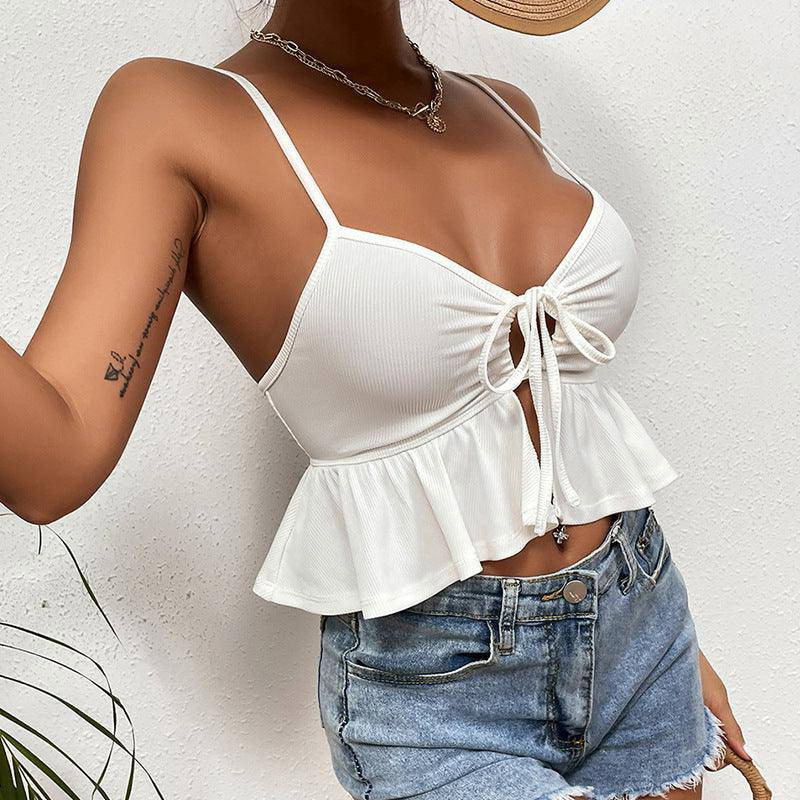 Halter sexy short sling summer low-cut spicegirl tops