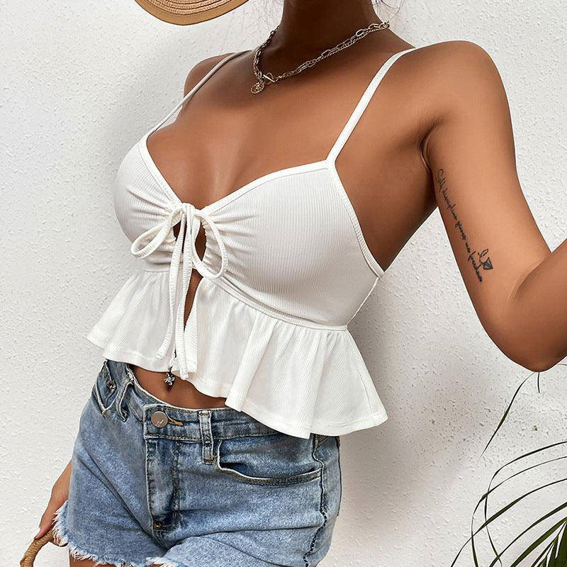 Halter sexy short sling summer low-cut spicegirl tops