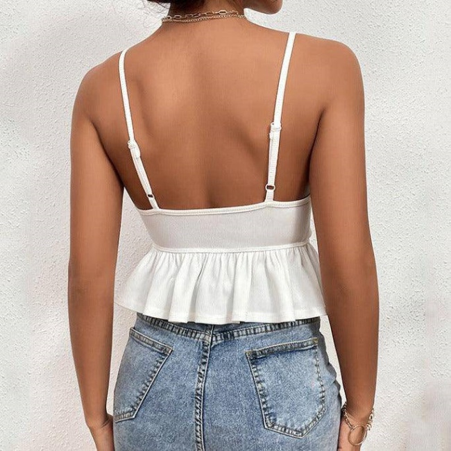 Halter sexy short sling summer low-cut spicegirl tops