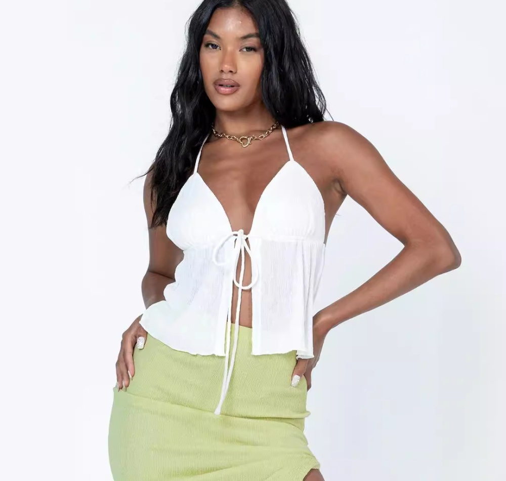 Low-cut sexy summer vest frenum V-neck tops for women