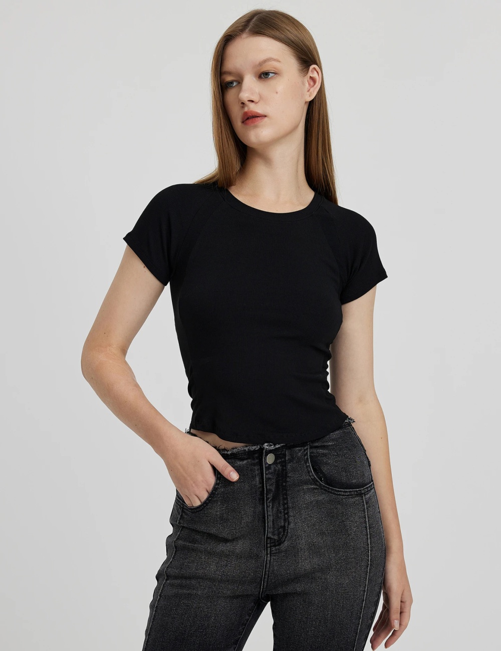 Slim European style tops bottoming tight T-shirt