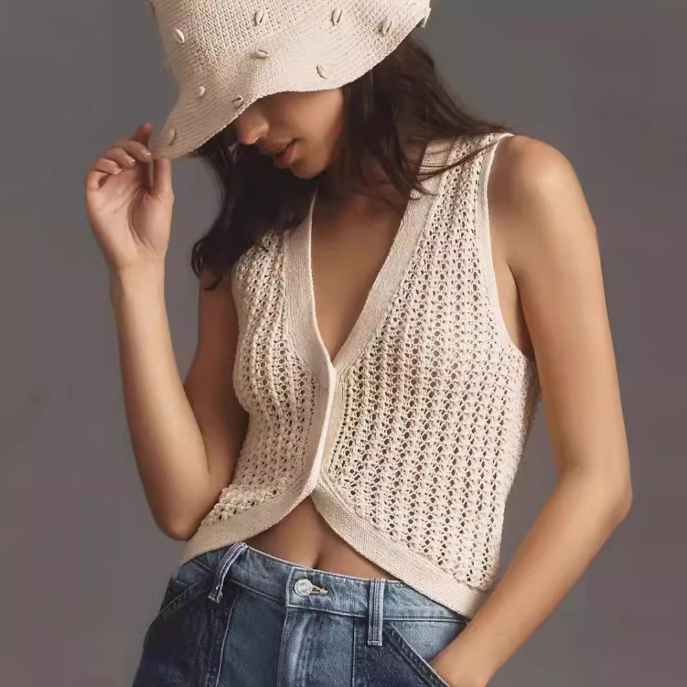 Summer V-neck sweater navel sexy tops for women