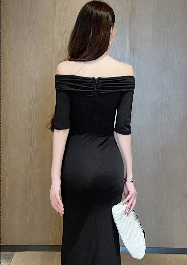 Mopping split long dress sexy package hip dress