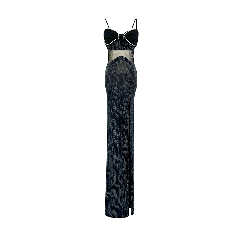 Mopping sling night show formal dress low-cut overalls long dress