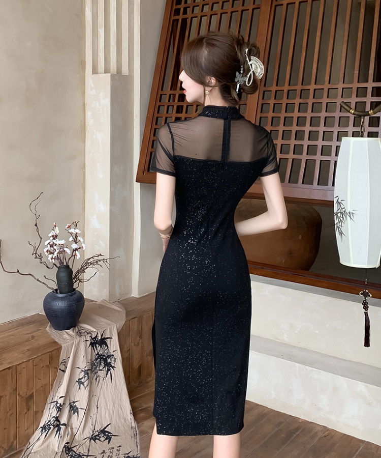 Slim summer diamond split refinement sexy dress for women