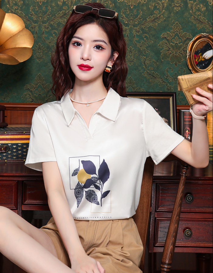 Cotton satin cool T-shirt printing breathable shirts