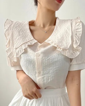Single-breasted doll collar shirt Korean style tops