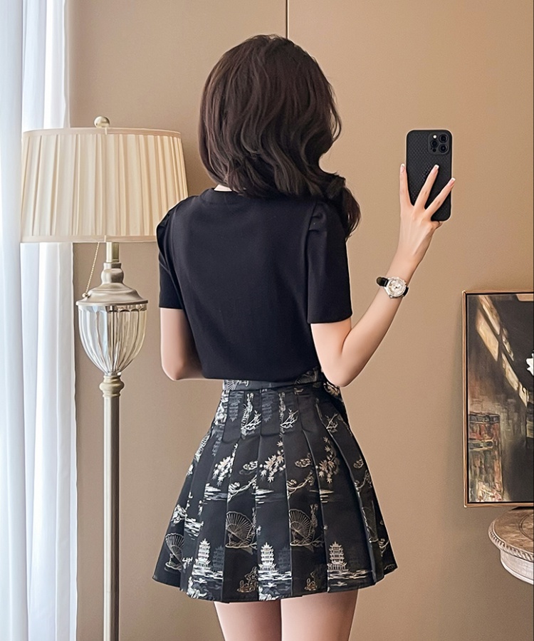 Short skirt horse-face skirt a set for women