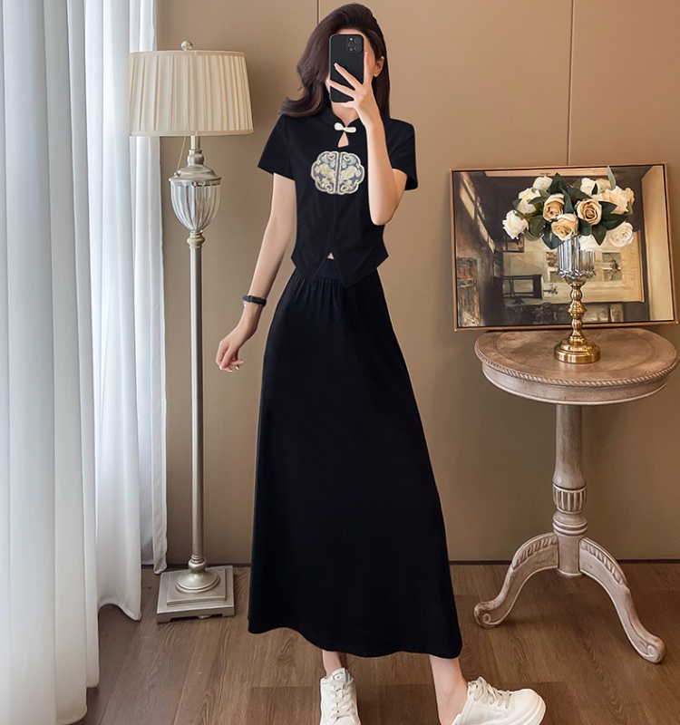 Chinese style fashion commuting skirt a set