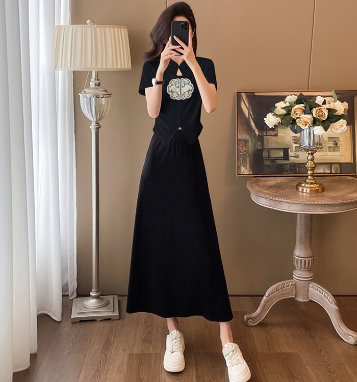 Chinese style fashion commuting skirt a set