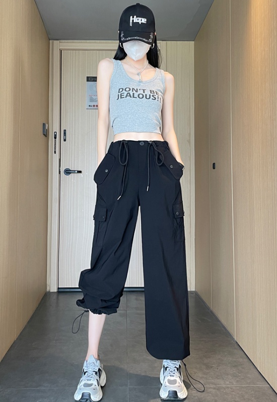 Wear ice silk work pants summer sweatpants for women